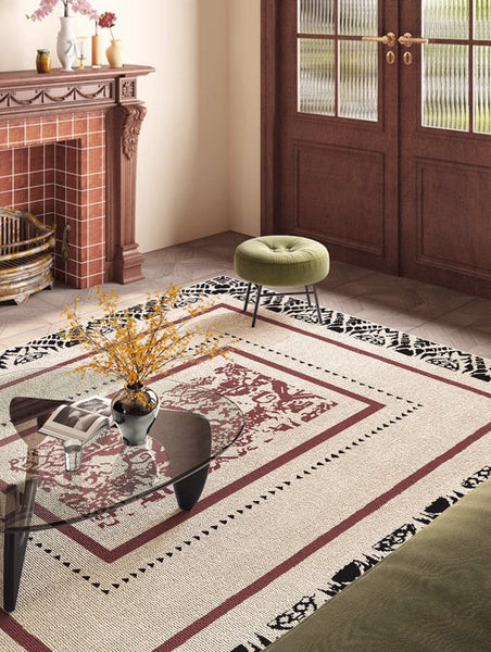 Modern Carpets for Office, Dining Room Floor Rugs, Abstract Contemporary Rugs for Bedroom, Mid Century Area Rugs for Living Room, Elegant Modern Area Rugs under Sofa-LargePaintingArt.com