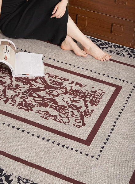 Modern Carpets for Office, Dining Room Floor Rugs, Abstract Contemporary Rugs for Bedroom, Mid Century Area Rugs for Living Room, Elegant Modern Area Rugs under Sofa-LargePaintingArt.com