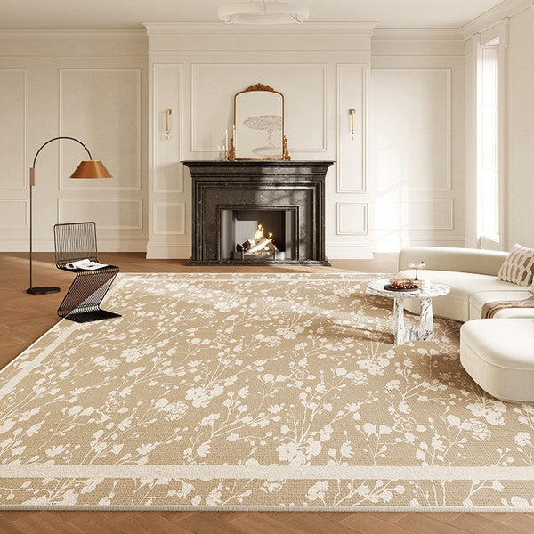 Modern Rugs for Living Room, French Style Modern Rugs for Bedroom, Flower Pattern Modern Rugs for Interior Design, Contemporary Modern Rugs under Dining Room Table-LargePaintingArt.com