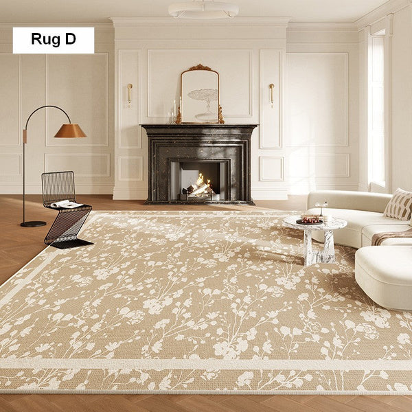 Bedroom French Style Modern Rugs, Flower Pattern Modern Rugs for Interior Design, Contemporary Modern Rugs under Dining Room Table, Flower Pattern Modern Rugs for Living Room-LargePaintingArt.com