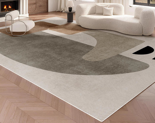 Abstract Geometric Modern Rugs, Contemporary Modern Rugs for Living Room, Modern Rugs for Dining Room, Bedroom Modern Rugs-LargePaintingArt.com