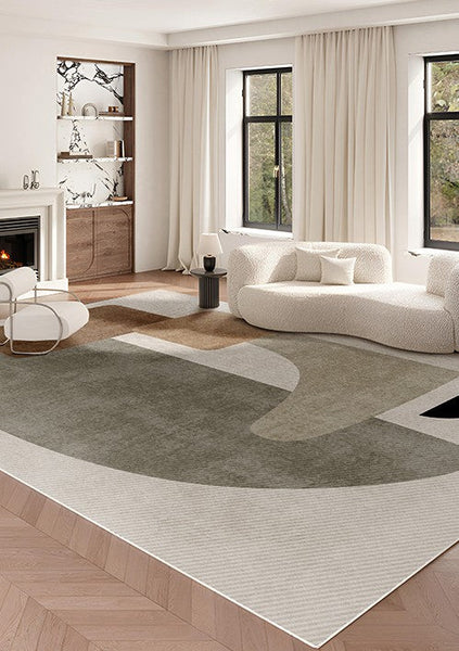 Abstract Geometric Modern Rugs, Contemporary Modern Rugs for Living Room, Modern Rugs for Dining Room, Bedroom Modern Rugs-LargePaintingArt.com