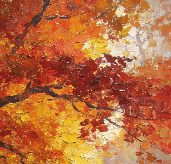 Autumn in the Deep Woods, Impasto Paintings, Landscape Oil Paintings, Original Small Paintings on Canvas, Simple Oil Paintings, Small Paintings on Canvas, Hand Painted Canvas Art-LargePaintingArt.com