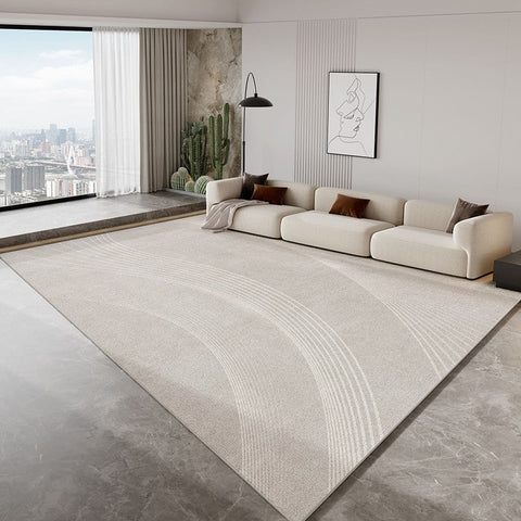 Contemporary Area Rugs for Bedroom, Living Room Modern Rugs, Modern Living Room Rug Placement Ideas, Grey Modern Floor Carpets for Dining Room-LargePaintingArt.com
