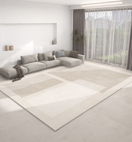 Contemporary Abstract Modern Rugs in Bedroom, Dining Room Modern Rugs, Modern Living Room Rug Placement Ideas, Modern Floor Carpets for Dining Room-LargePaintingArt.com