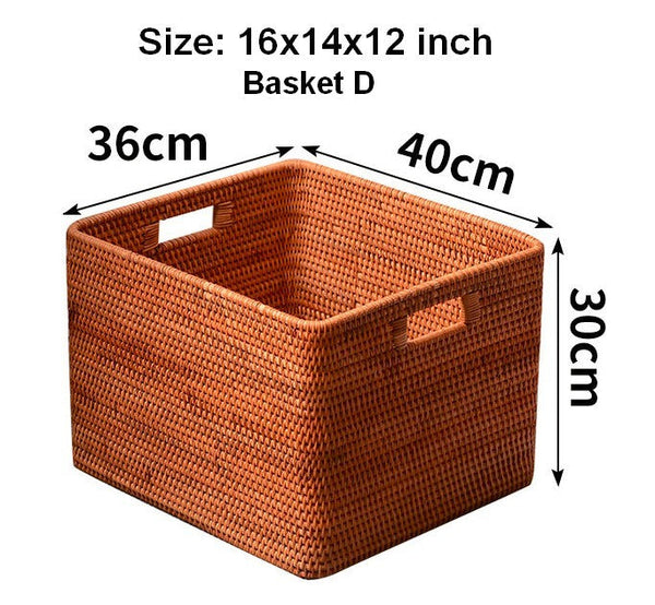 Storage Basket for Shelves, Large Rectangular Storage Basket, Storage Baskets for Kitchen, Woven Storage Basket for Living Room-LargePaintingArt.com