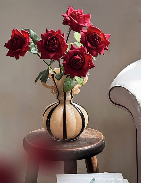 Modern Glass Flower Vases, Glass Flower Vases, Handmade Glass Bud Vases, Water Holding Flower Vases, Flower Vases on Table-LargePaintingArt.com