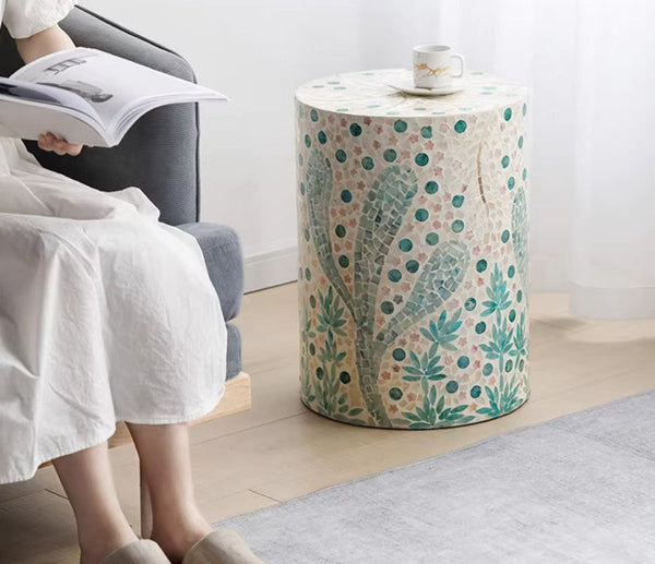 Unique Small End Table, Portable Casual Side Table, Creative Coffee Table, Contemporary Small Sofa Side Table, Shell Small Side Table-LargePaintingArt.com