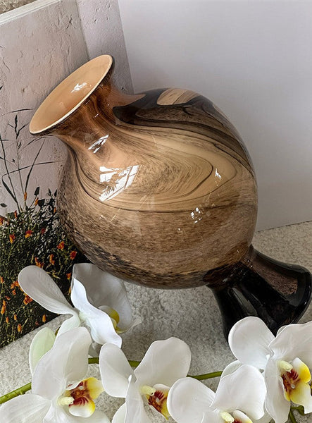 Modern Vases for Flowers, Unique Handmade Glass Bud Vases, Vintage Glass Flower Vases, Flower Vases on Table-LargePaintingArt.com