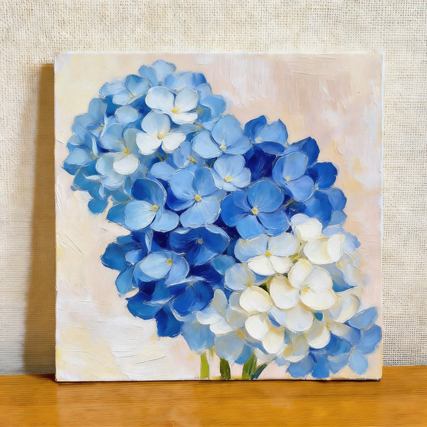 Hydrangeas in Full Bloom, Still Life Painting, Small Canvas Wall Art, Hand Painted Canvas Art, Original Flower Paintings, Buy Small Paintings Online-LargePaintingArt.com