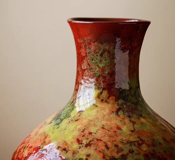 Large Pottery Flower Vases, Handmade Water Holding Flower Vases, Modern Bouquet Flower Vases, Centerpiece on Dining Table, Flower Vase on Table-LargePaintingArt.com