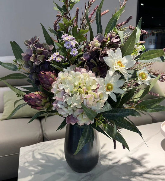 Amazing Flower Arrangement Ideas for Interior Design, Large Bunch of Flowers Arrangement, Faux Silk Floral Table Centerpiece, Modern Artificial Floral for Living Room-LargePaintingArt.com