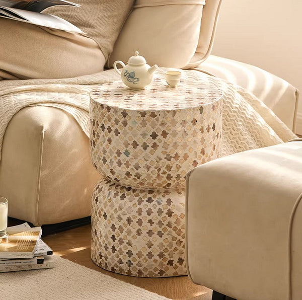 Modern Side Table, Contemporary Bedside Table, Bedside Small Side Table, Elegant Small End Table, Creative Coffee Table, Contemporary Side Table, Portable Casual Side Table, Shell Small Sofa Side Table-LargePaintingArt.com