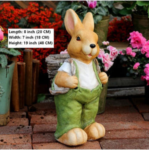 Garden Animal Statues, Large Garden Statues, Large Rabbit Statue for Garden, Bunny Flower Pot, Garden Ornament, Gardening Decoration Ideas-LargePaintingArt.com