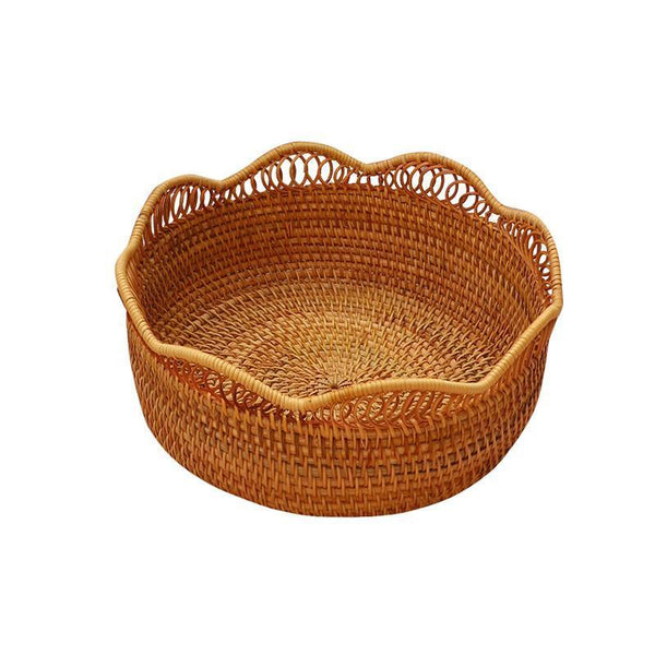 Woven Round Storage Basket, Cute Small Rattan Woven Baskets, Fruit Storage Basket, Storage Baskets for Kitchen-LargePaintingArt.com