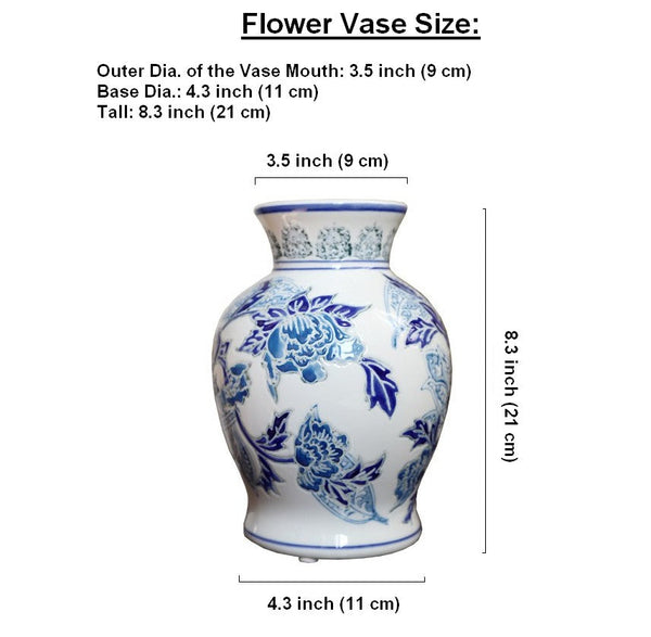 Handmade Flower Vase, Vintage Flower Vases on Dining Table, Porcelain Flower Vases, Centerpiece Ceramic Bouquet Vases-LargePaintingArt.com