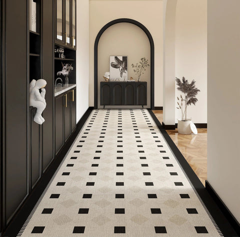 Extra Long Narrow Runner Rugs, Long Hallway Runners, Geometric Modern Long Hallway Runners, 20 Feet Non Slip Entryway Runner Rug Ideas-LargePaintingArt.com