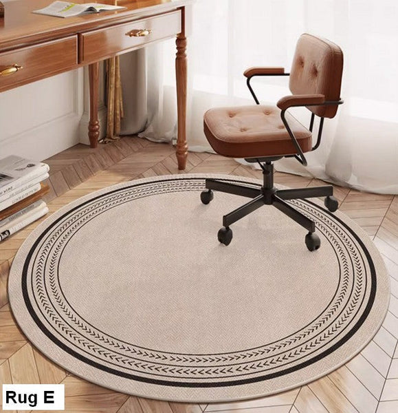 Round Rugs under Coffee Table, Geometric Modern Rug Ideas for Living Room, Circular Modern Rugs under Dining Room Table, Modern Round Rugs for Bedroom-LargePaintingArt.com