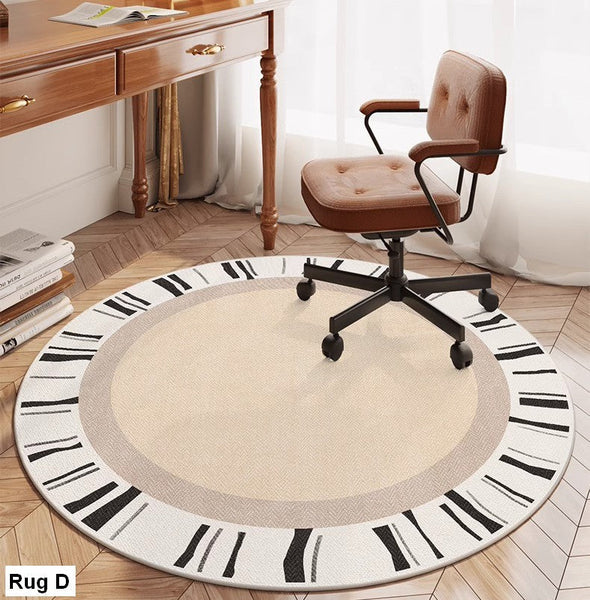 Round Rugs under Coffee Table, Geometric Modern Rug Ideas for Living Room, Circular Modern Rugs under Dining Room Table, Modern Round Rugs for Bedroom-LargePaintingArt.com
