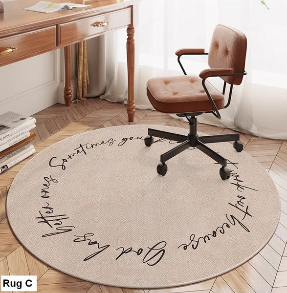 Round Rugs under Coffee Table, Geometric Modern Rug Ideas for Living Room, Circular Modern Rugs under Dining Room Table, Modern Round Rugs for Bedroom-LargePaintingArt.com