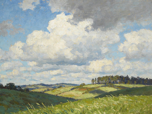 French Countryside under a Vast Sky, Small Landscape Paintings, Small Oil Paintings on Canvas, Small Paintings on Canvas, Hand Painted Canvas Artï¼?Original Oil Paintings-LargePaintingArt.com