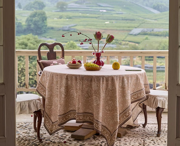 Farmhouse Table Cloth, Extra Large Rectangular Table Covers for Kitchen, Dining Room Flower Table Cloths, Square Tablecloth for Round Table-LargePaintingArt.com