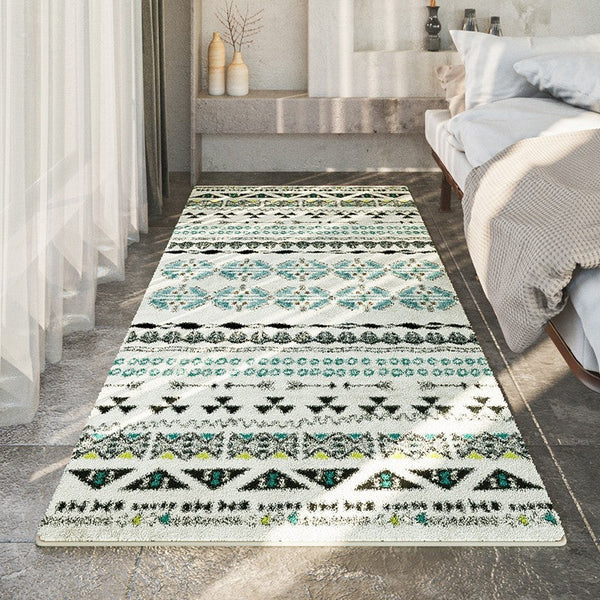 Hallway Runner Rugs, Contemporary Runner Rugs Next to Bed, Modern Runner Rugs for Entryway, Geometric Modern Rugs for Dining Room-LargePaintingArt.com
