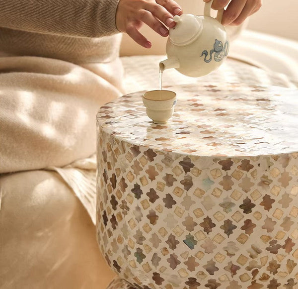 Modern Side Table, Contemporary Bedside Table, Bedside Small Side Table, Elegant Small End Table, Creative Coffee Table, Contemporary Side Table, Portable Casual Side Table, Shell Small Sofa Side Table-LargePaintingArt.com
