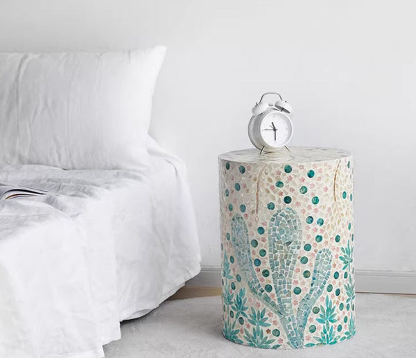 Unique Small End Table, Portable Casual Side Table, Creative Coffee Table, Contemporary Small Sofa Side Table, Shell Small Side Table-LargePaintingArt.com
