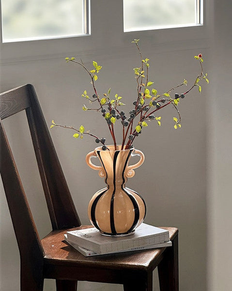 Creative Modern Vases for Living Room, Flower Vases on Table, Modern Glass Flower Vases, Glass Flower Vases, Handmade Glass Bud Vases-LargePaintingArt.com