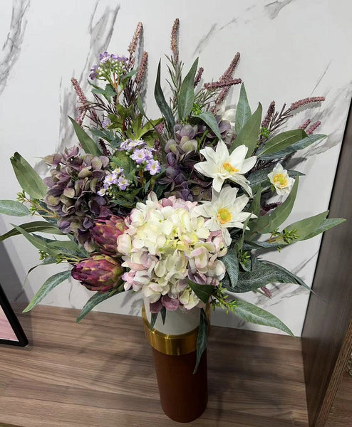Amazing Flower Arrangement Ideas for Interior Design, Large Bunch of Flowers Arrangement, Faux Silk Floral Table Centerpiece, Modern Artificial Floral for Living Room-LargePaintingArt.com