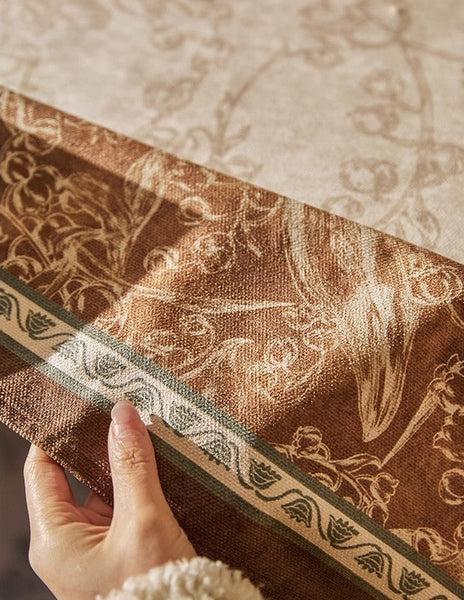 Extra Large Modern Rectangular Tablecloth for Dining Room Table, Flower Farmhouse Table Covers, Square Tablecloth for Round Table, Mid Century Tablecloth for Living Room-LargePaintingArt.com