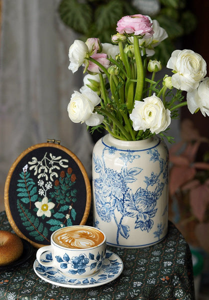 Classic British Tea Cups, Traditional Tea Cup Set, Porcelain Tea Cups, Floral Tea Cup Set, Elegant Tea Cup With Saucer, Ceramic Tea Cup with Saucer, Tea Cup Set, Vintage Tea Cup Set, Modern Ceramic Cups-LargePaintingArt.com