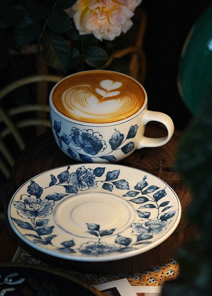 Traditional Tea Cup Set, Porcelain Tea Cups, Floral Tea Cup Set, Classic British Tea Cups, Elegant Tea Cup With Saucer, Ceramic Tea Cup with Saucer, Tea Cup Set, Vintage Tea Cup Set, Modern Ceramic Cups-LargePaintingArt.com