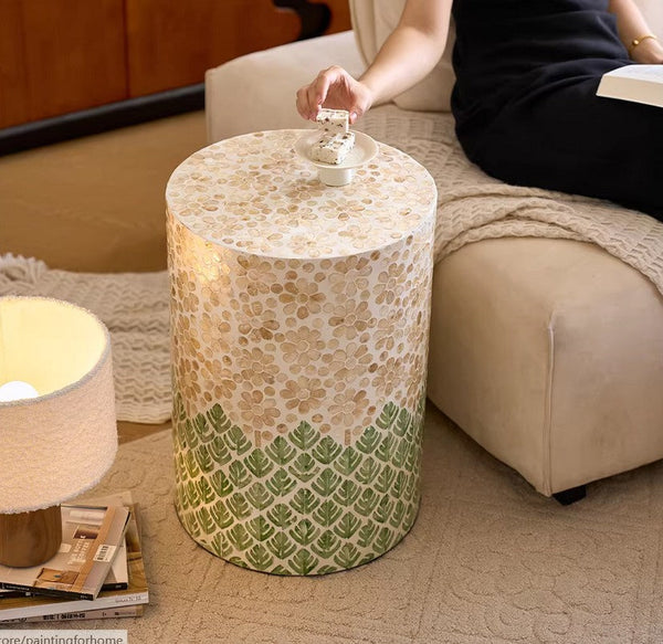 Creative Coffee Table, Contemporary Side Table, Small End Table, Portable Casual Side Table, Shell Small Sofa Side Table, Modern Side Table, Contemporary Bedside Table, Bedside Small Side Table-LargePaintingArt.com