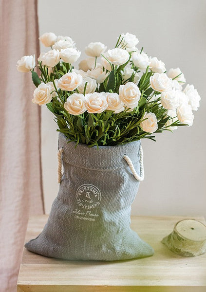 Flower Arrangement Ideas for Living Room, White Camellia Flowers, Modern Artificial Flowers for Home Decoration, Simple Artificial Floral for Bedroom-LargePaintingArt.com