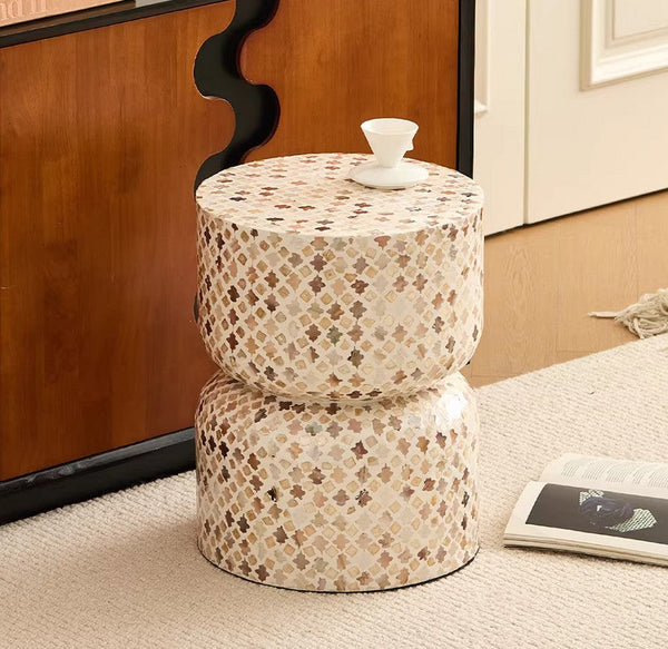 Elegant Small End Table, Modern Side Table, Contemporary Bedside Table, Bedside Small Side Table, Creative Coffee Table, Contemporary Side Table, Portable Casual Side Table, Shell Small Sofa Side Table-LargePaintingArt.com