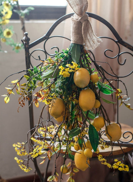 Lemon Branch, Fragrans stems, Fern leaf, Creative Flower Arrangement Ideas for Home Decoration, Unique Artificial Flowers, Simple Artificial Floral for Dining Room Table-LargePaintingArt.com