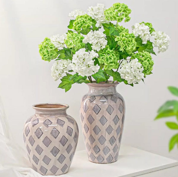 Porcelain Flower Vases, Flower Vases on Table, Contemporary Vases for Modern Home Decor, Ceramic Bouquet Vases, Dining Table Centerpiece-LargePaintingArt.com