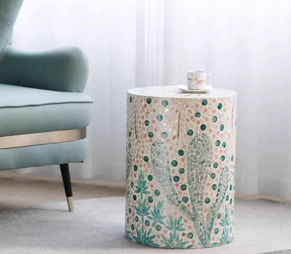 Unique Small End Table, Portable Casual Side Table, Creative Coffee Table, Contemporary Small Sofa Side Table, Shell Small Side Table-LargePaintingArt.com