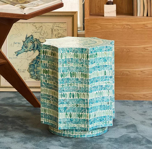 Shell Small Sofa Side Table, Contemporary Bedside Table, Bedside Small Side Table, Modern Side Table, Small End Table, Portable Casual Side Table, Creative Coffee Table, Contemporary Side Table-LargePaintingArt.com