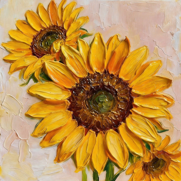 Hand Painted Canvas Art, Small Canvas Artwork, Sunflowers Still Life Painting, Original Acrylic Flower Paintings, Impasto Artwork