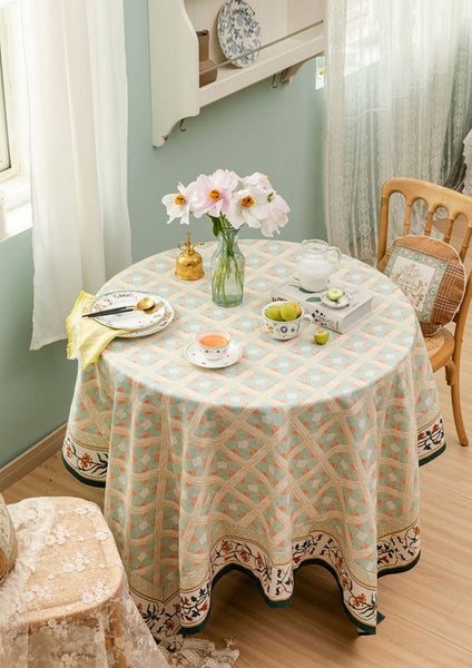 Rectangle Tablecloth for Dining Room Table, British Mid Century Fiberflax Tablecloth, Square Tablecloth for Coffee Table, Farmhouse Table Cloth, Wedding Tablecloth, Waterproof Tablecloth-LargePaintingArt.com