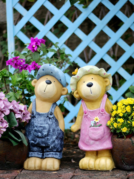 Garden Animal Sculpture Bear Statues, Garden Decor Ideas, Outdoor Garden Decoration, Animal Statues, Garden Ornament, Villa Courtyard Decor-LargePaintingArt.com