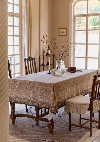 Farmhouse Table Cloth, Extra Large Rectangular Table Covers for Kitchen, Dining Room Flower Table Cloths, Square Tablecloth for Round Table-LargePaintingArt.com