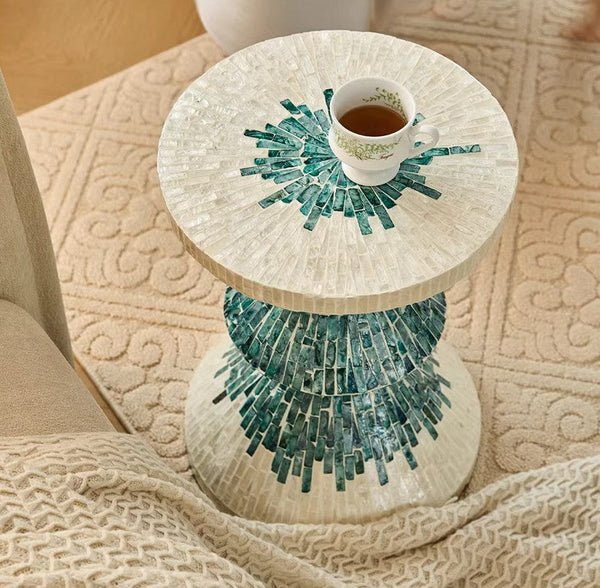 Modern Side Table, Shell Small Sofa Side Table, Contemporary Bedside Table, Bedside Small Side Table, Small End Table, Portable Casual Side Table, Creative Coffee Table, Contemporary Side Table-LargePaintingArt.com
