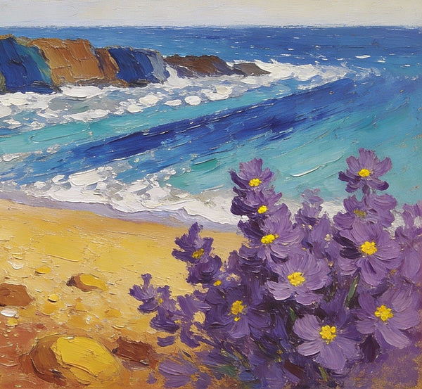 Small Wall Paintings, Seashore Beach Painting, Simple Painting Ideas, Landscape Canvas Paintings, On Canvas Small Paintings, Impasto Wall Art Paintings-LargePaintingArt.com