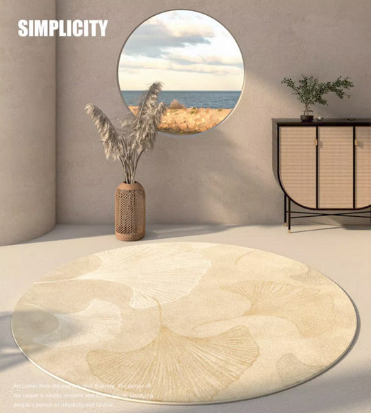 Entryway Round Rugs, Circular Modern Rugs under Coffee Table, Modern Round Rugs for Dining Room, Abstract Contemporary Round Rugs under Sofa-LargePaintingArt.com