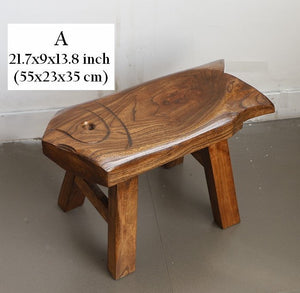 Dining Table Stool, Handmade Vintage Old Elm Wood Stool, Solid Wood low Stool, Creative Shoe-changing Stool, Children's Wooden Stool, Sofa Stool-LargePaintingArt.com