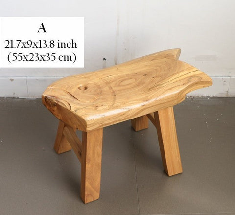 Children's Wooden Stool, Sofa Stool, Dining Table Stool, Handmade Solid Wood low Stool, Creative Shoe-changing Stool, Old Elm Wood Stool-LargePaintingArt.com